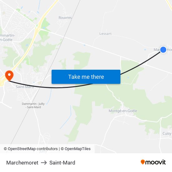 Marchemoret to Saint-Mard map
