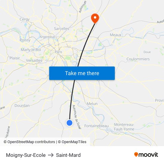 Moigny-Sur-Ecole to Saint-Mard map