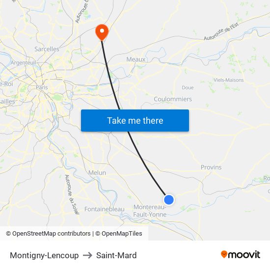 Montigny-Lencoup to Saint-Mard map