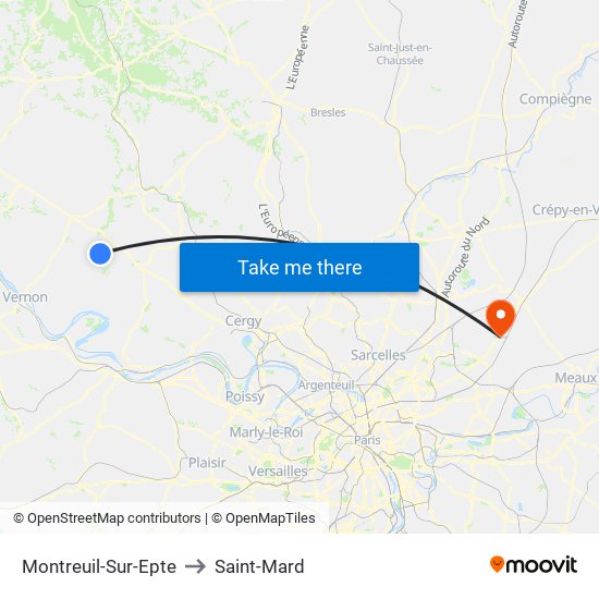 Montreuil-Sur-Epte to Saint-Mard map