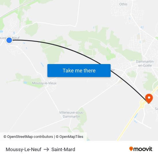 Moussy-Le-Neuf to Saint-Mard map