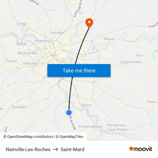 Nainville-Les-Roches to Saint-Mard map