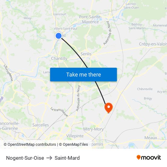 Nogent-Sur-Oise to Saint-Mard map