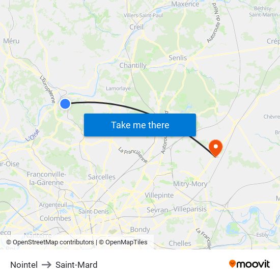 Nointel to Saint-Mard map