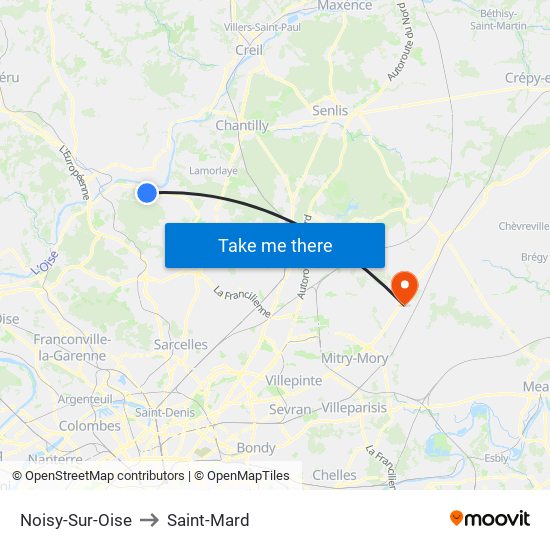 Noisy-Sur-Oise to Saint-Mard map