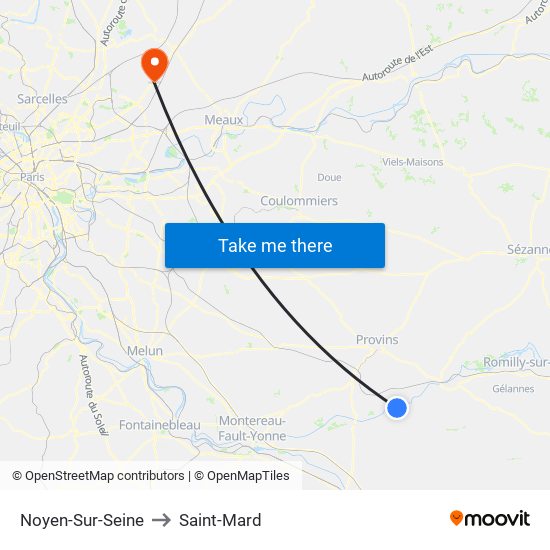 Noyen-Sur-Seine to Saint-Mard map