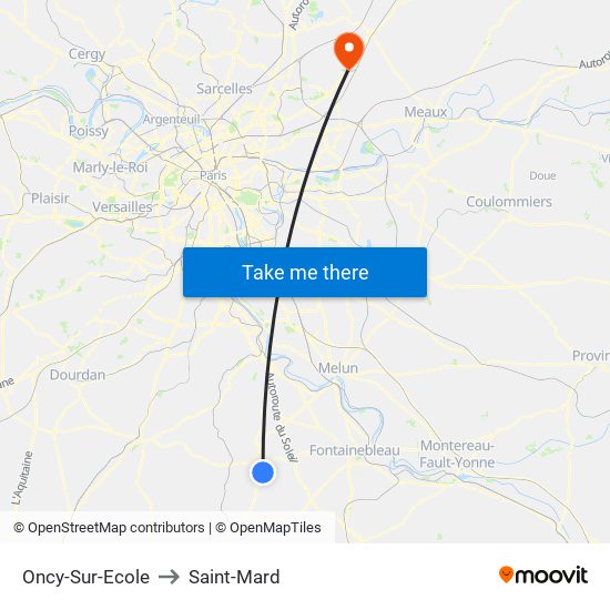 Oncy-Sur-Ecole to Saint-Mard map