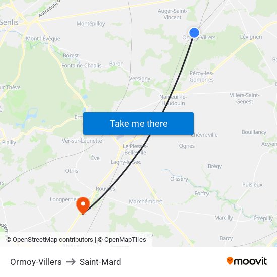 Ormoy-Villers to Saint-Mard map