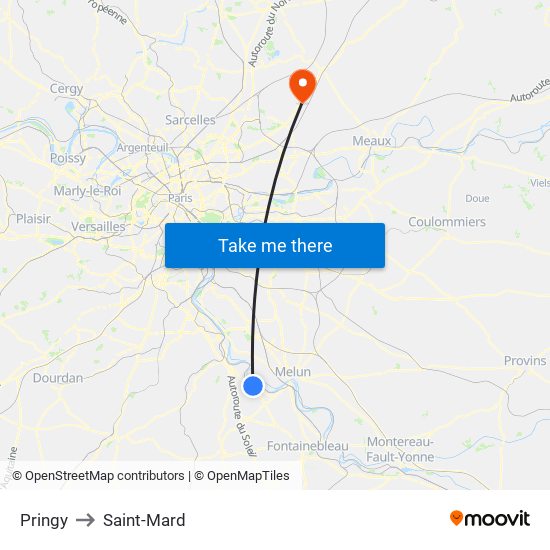 Pringy to Saint-Mard map