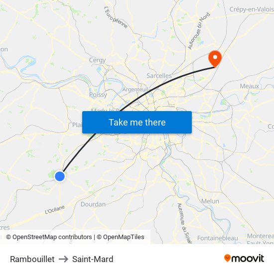 Rambouillet to Saint-Mard map