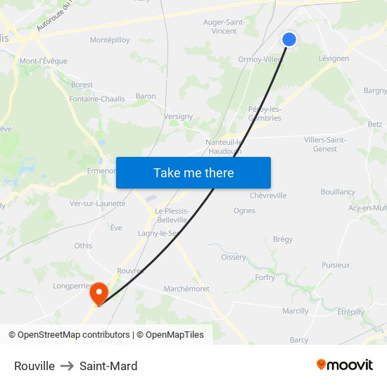 Rouville to Saint-Mard map