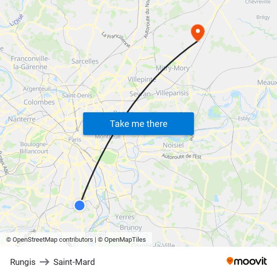 Rungis to Saint-Mard map