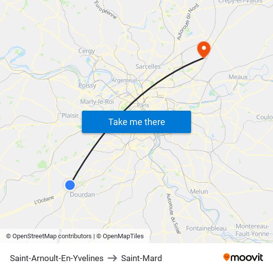 Saint-Arnoult-En-Yvelines to Saint-Mard map
