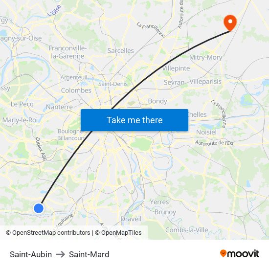 Saint-Aubin to Saint-Mard map