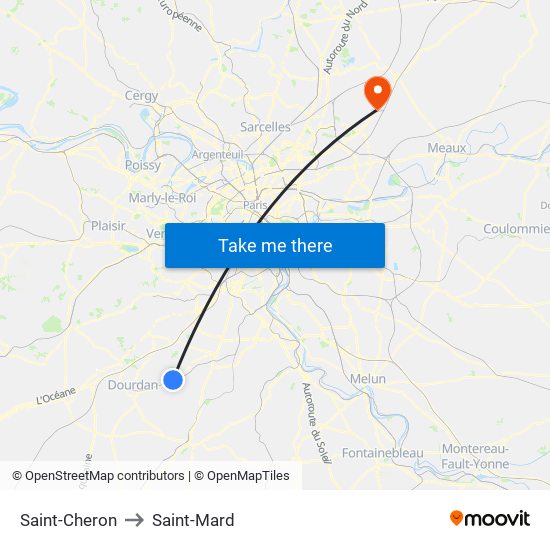 Saint-Cheron to Saint-Mard map