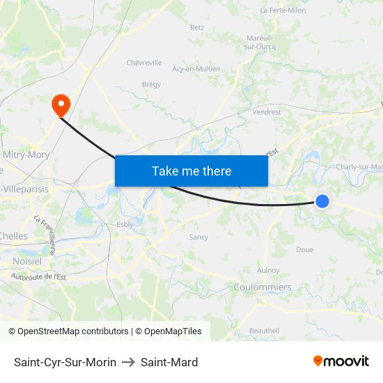 Saint-Cyr-Sur-Morin to Saint-Mard map