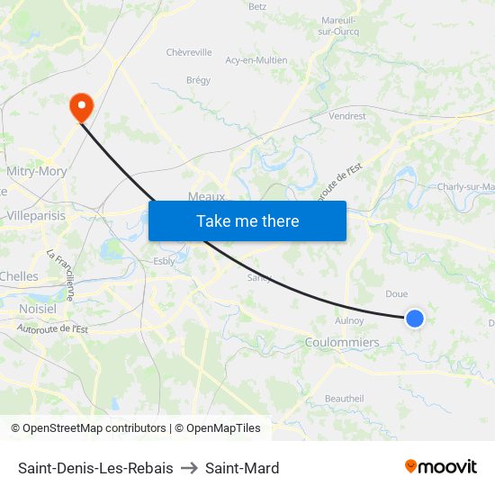 Saint-Denis-Les-Rebais to Saint-Mard map