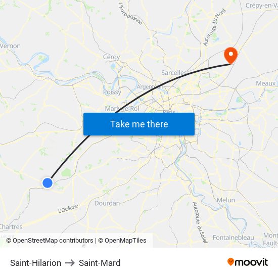 Saint-Hilarion to Saint-Mard map