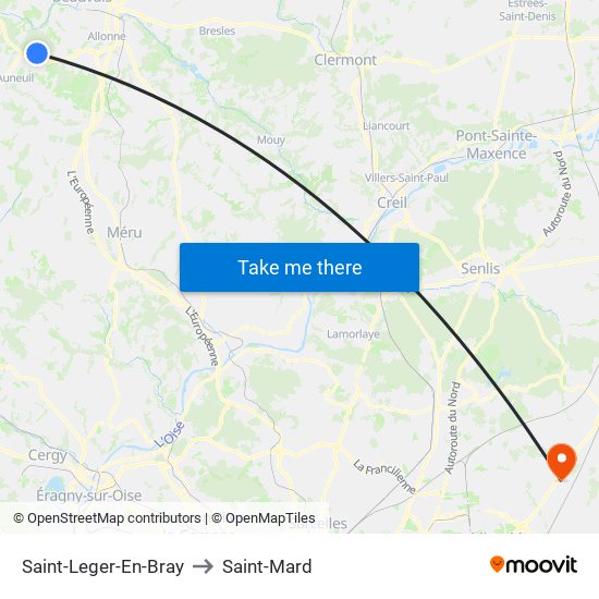 Saint-Leger-En-Bray to Saint-Mard map