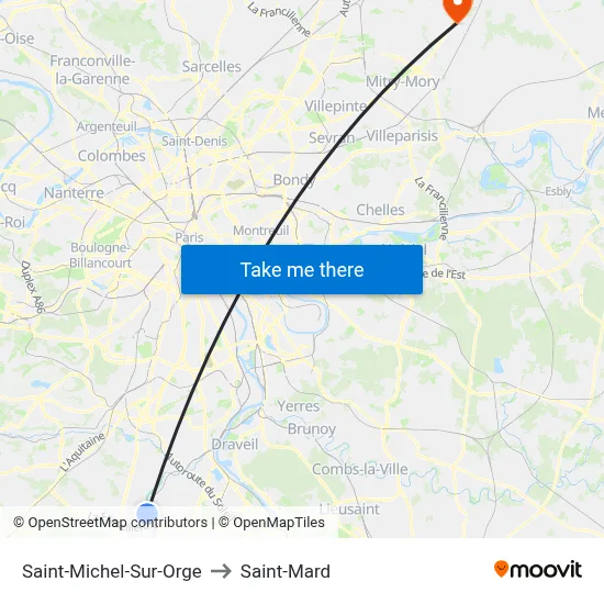 Saint-Michel-Sur-Orge to Saint-Mard map