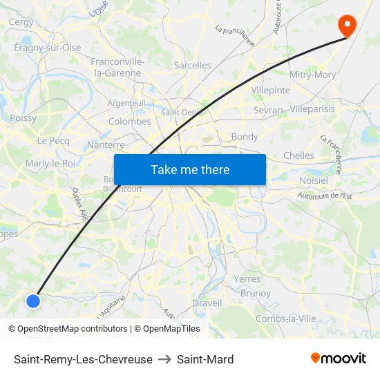 Saint-Remy-Les-Chevreuse to Saint-Mard map