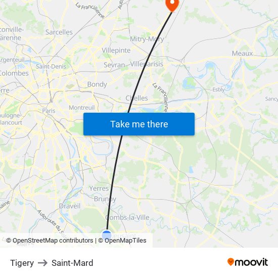 Tigery to Saint-Mard map