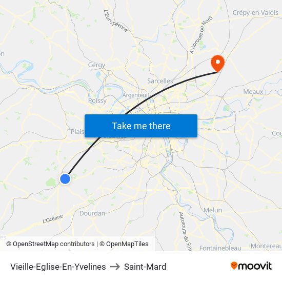 Vieille-Eglise-En-Yvelines to Saint-Mard map