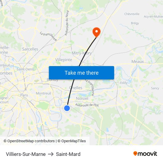 Villiers-Sur-Marne to Saint-Mard map