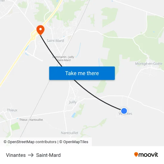 Vinantes to Saint-Mard map