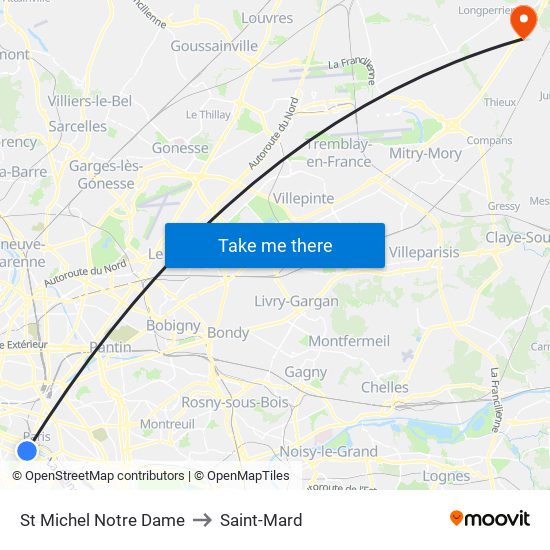 St Michel Notre Dame to Saint-Mard map