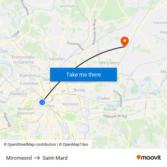 Miromesnil to Saint-Mard map