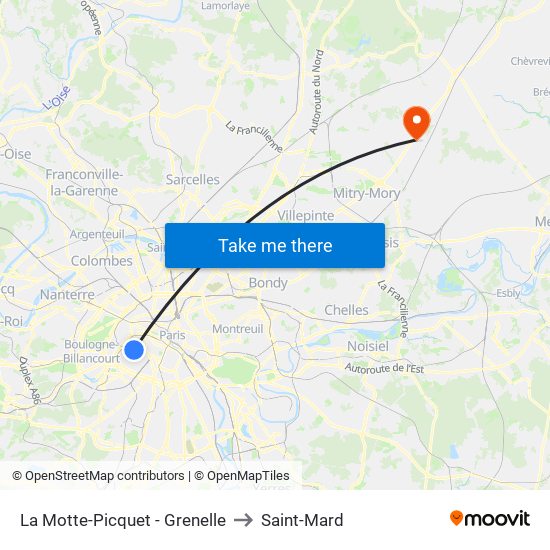La Motte-Picquet - Grenelle to Saint-Mard map