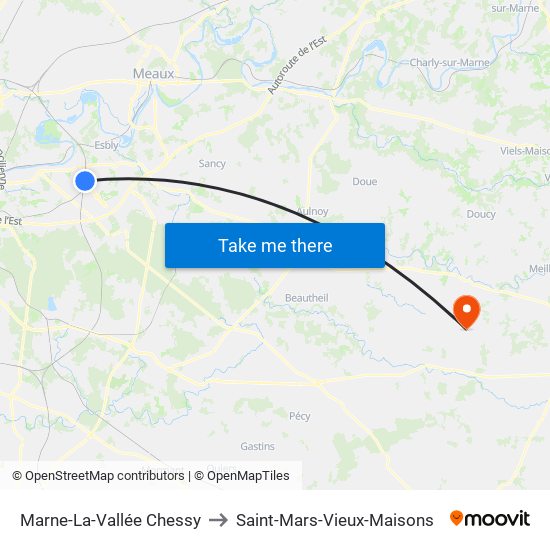 Marne-La-Vallée Chessy to Saint-Mars-Vieux-Maisons map