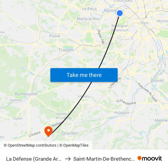 La Défense (Grande Arche) to Saint-Martin-De-Brethencourt map