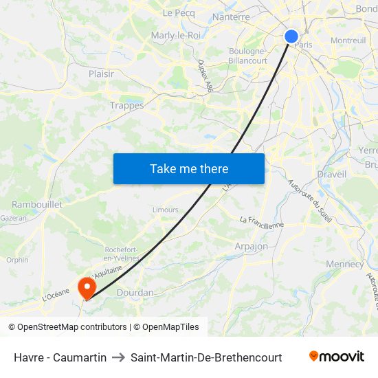 Havre - Caumartin to Saint-Martin-De-Brethencourt map
