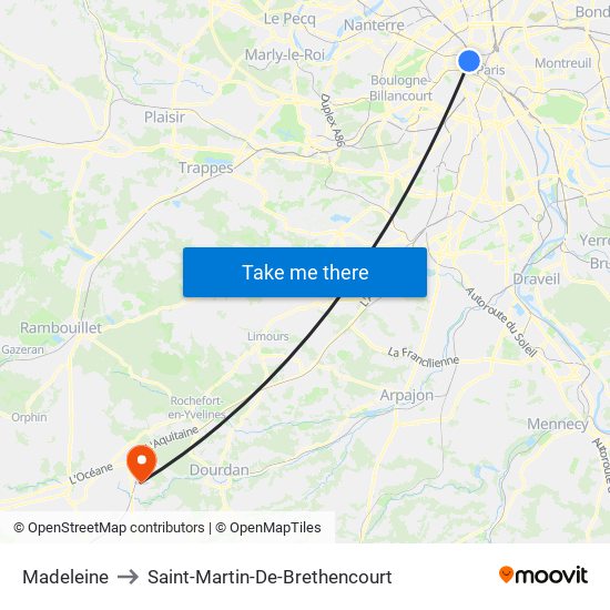 Madeleine to Saint-Martin-De-Brethencourt map