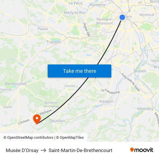 Musée D'Orsay to Saint-Martin-De-Brethencourt map