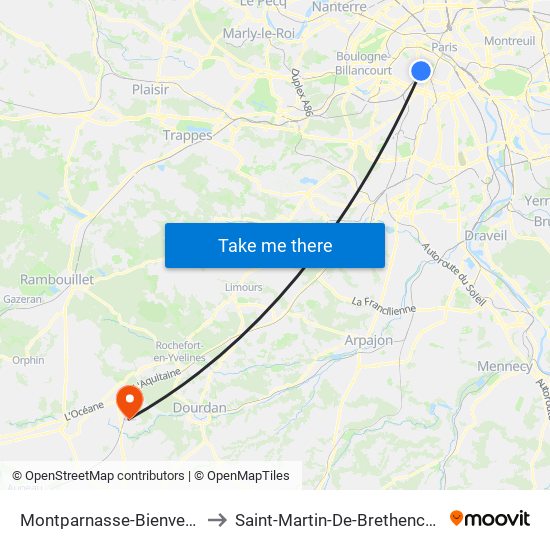 Montparnasse-Bienvenue to Saint-Martin-De-Brethencourt map