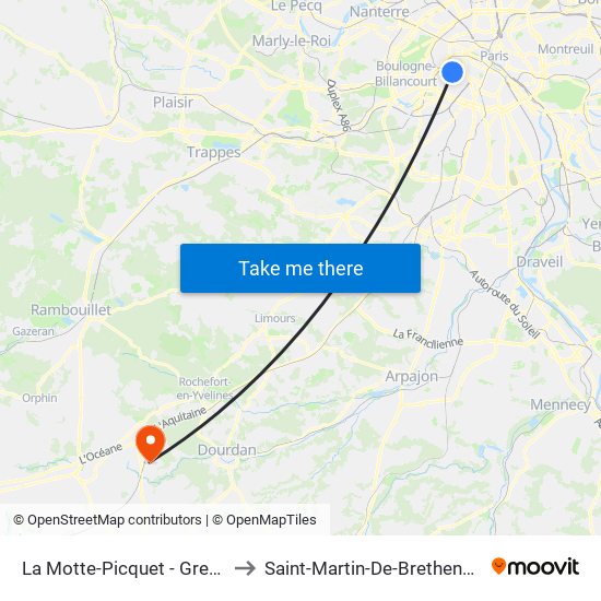 La Motte-Picquet - Grenelle to Saint-Martin-De-Brethencourt map