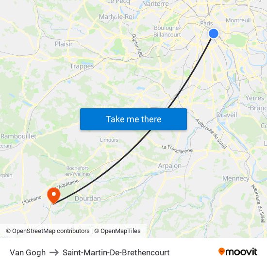 Van Gogh to Saint-Martin-De-Brethencourt map