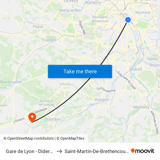 Gare de Lyon - Diderot to Saint-Martin-De-Brethencourt map