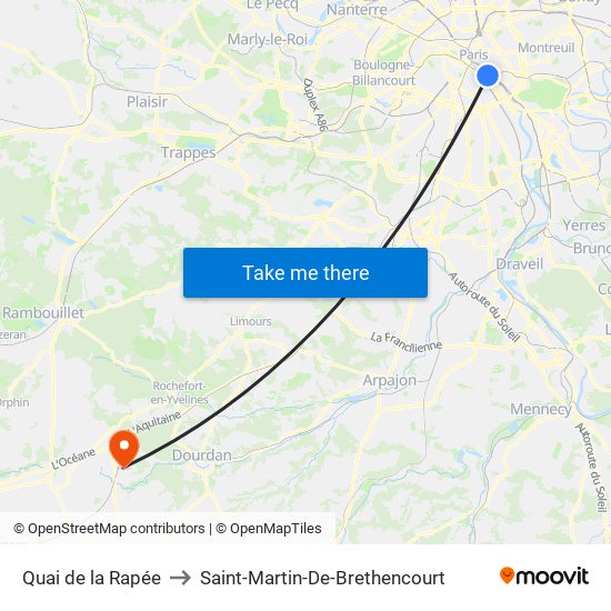 Quai de la Rapée to Saint-Martin-De-Brethencourt map