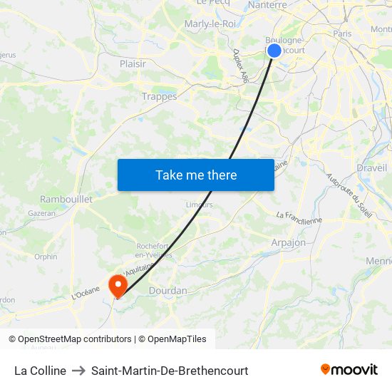 La Colline to Saint-Martin-De-Brethencourt map