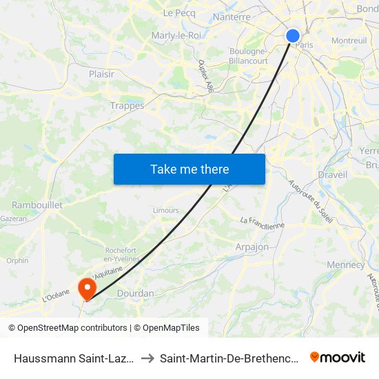 Haussmann Saint-Lazare to Saint-Martin-De-Brethencourt map