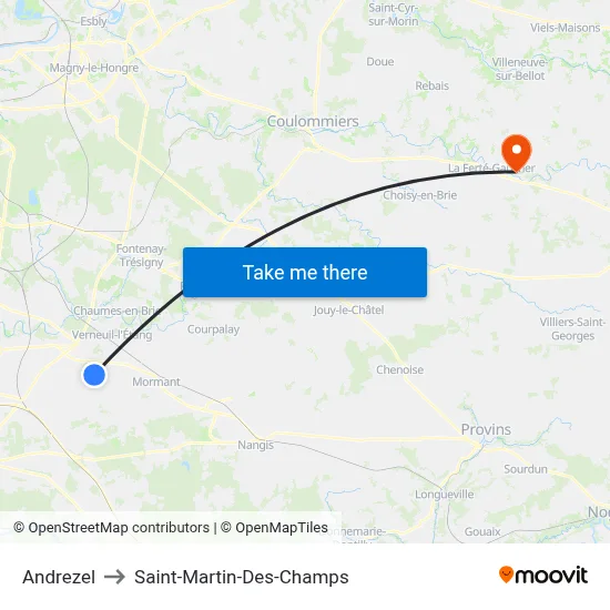 Andrezel to Saint-Martin-Des-Champs map