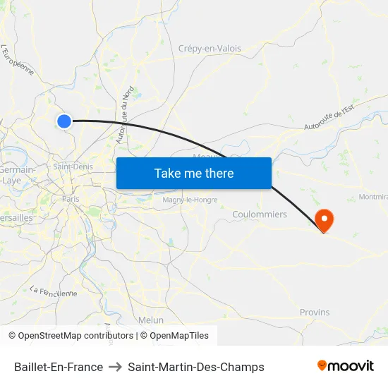 Baillet-En-France to Saint-Martin-Des-Champs map