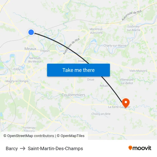 Barcy to Saint-Martin-Des-Champs map