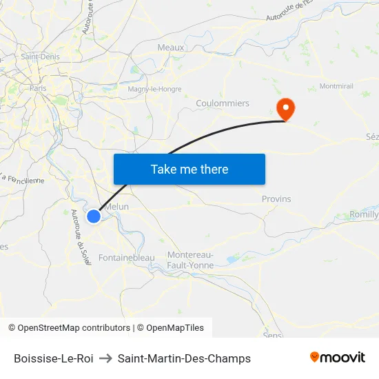 Boissise-Le-Roi to Saint-Martin-Des-Champs map