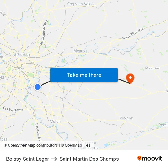 Boissy-Saint-Leger to Saint-Martin-Des-Champs map