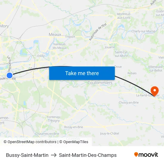 Bussy-Saint-Martin to Saint-Martin-Des-Champs map